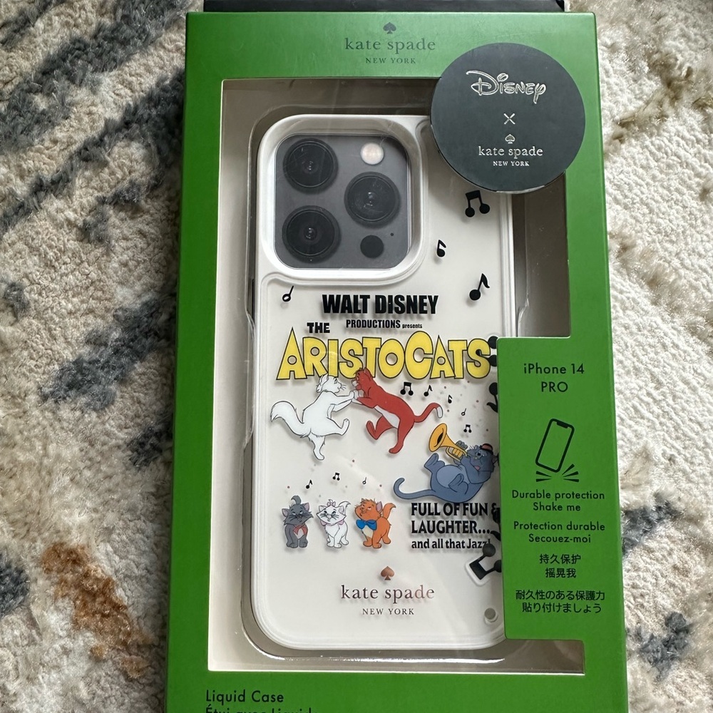 Kate Spade Aristocats iPhone 14 Pro Case - White and Multicolor